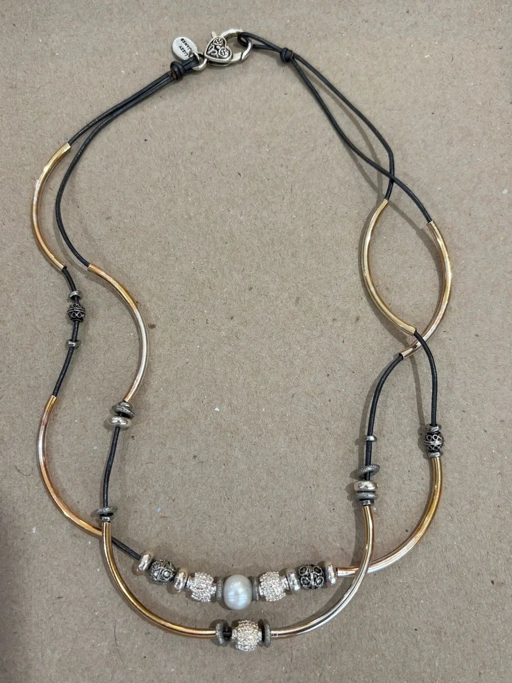 Lizzy James Freshwater Pearl Leather Wrap Bracelet or Necklace